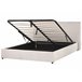 Beliani Cama con almacenaje Terciopelo LAVAUR 183x210 Blanco/ Beige