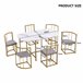 Conjunto de mesas y sillas de comedor 140x80 Blanco/ Gris