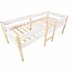 Cama alta infantil de madera de pino 198x97 Blanco/ Madera