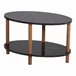 Mesa de centro Højreby ovalada aglomerado/madera 70x44 Negro