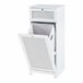 Mueble para ropa sucia Karlsøy con cesto extraíble MDF Blanco