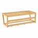 Estantería de pared Langeland con toallero y 4 ganchos bambú Natural