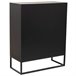 Armario de madera y metal de 2 puertas Negro