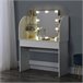 Tocador Köla Mesa de Maquillaje con Espejo con LED aglomerado 108 Blanco