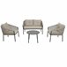 Set jardín MIKA sofá 2 plazas, 2 sillones y mesa de centro Beige