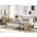 Beliani Cama con somier Metal LYNX 141x209 Negro