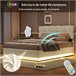 Cama, LED, cama con muelles, cama doble, cama funcional 146x204 Cama, LED, cama con muelles, cama doble, cama funcional 146x204 Beige