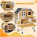 Caseta para Gatos Madera de Abeto PawHut Amarillo