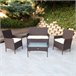Conjunto muebles terraza sillones, sofá y mesa ratán Aktive Negro
