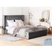 Beliani Cama con banco de almacenaje Terciopelo NOYERS 170x247 Gris