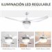 Ventilador de Techo ABS, Metal, Vidrio HOMCOM Blanco