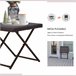 Mesa Cuadrada Plegable Ratán PE, Acero Outsunny 40x40 Marron
