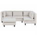 Beliani Sofá modular esquinero con reposapiés Poliéster UNSTAD Beliani Sofá modular esquinero con reposapiés Poliéster UNSTAD Beige