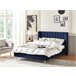 Beliani Cama Terciopelo VILLETTE 165x222 Beliani Cama Terciopelo VILLETTE 165x222 Azul Marino