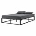 Cama Doble (Kreta) con listón de cama metal-acero 143x203 Negro