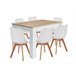 Pack Mesa Fija de Comedor o Cocina + 6 Sillas Nordic 138x80 Blanco/ Madera