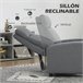 Sillón Relax Reclinable Poliéster, Espuma, Tablero Multicapa Gris
