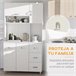 Alacena de Cocina Melamina de Madera HOMCOM, hogar - cocina 100 Blanco