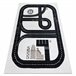 Alfombra FUN Track para niños calle pueblo 80x150 Blanco/ Negro