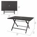 Aktive Mesa plegable de jardín de acero 4 personas Negro