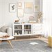Aparador de Cocina MDF, Vidrio, Madera de Caucho HOMCOM 160 Blanco