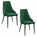 2x Silla tapizada capitoné de terciopelo SJ.054 Negro
