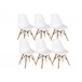Mesa Extensible de Comedor o Cocina + 6 Sillas Estilo Nordico 178x80 Blanco