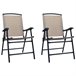 2 Sillas plegables de jardín de textilene Beige