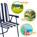 Silla plegable fija rayas marineras Aktive Garden Azul