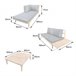 Conjunto de muebles de jardín acacia PANGKOR 4 asientos con cojines Gris