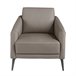 ANGEL CERDÁ Sillón moderno de piel Gris Oscuro