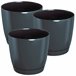 3x Maceta redonda de plastico Coubi Round P Grafito
