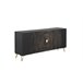 Aparador De Madera De Mango Con 3 Puertas Y Pies De Metal Dorado Negro