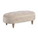 Taburete tapizado en terciopelo con patas de madera natural Beige