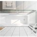 Mampara de Bañera Plegable,2 Hojas+Panel Fijo,Vidrio Templado 6mm Antical,Altura 140cm,Ancho 2cm ajustable 