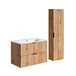 Conjunto de muebles lavabo individual encastrado y columna Adriel 80 Madera