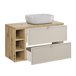 Conjunto de muebles con lavabo 3 compartimientos y columna Alba 100 Conjunto de muebles con lavabo 3 compartimientos y columna Alba 100 Beige