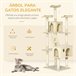 Árbol para Gatos Tablero Madera Aglomerado, Felpa y Sisal PawHut Beige