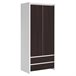 Armario 2 puertas 2 cajones Soren 90 Blanco/ Madera