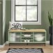 Banco Zapatero con Puertas Correderas de vidrio FSR115-GR SoBuy Verde