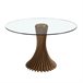 ANGEL CERDA Mesa comedor redonda cristal templado y nogal 130x130 ANGEL CERDA Mesa comedor redonda cristal templado y nogal 130x130 Marron