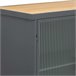 Aparador de metal y madera con vidrio, Negro