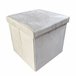 Puff Ottoman Almacenaje Cuadrado Terciopelo Plegable Puff Ottoman Almacenaje Cuadrado Terciopelo Plegable Beige