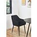 2x Silla tapizada capitoné de terciopelo SJ.040 Negro
