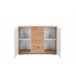 Aparador con 2 puertas y 4 cajones JACKY Blanco/ Madera