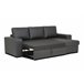 Chaise longue piel sintética con cama HARRY Negro