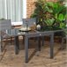 Mesa de Jardín Aluminio, Vidrio templado Outsunny 160x80 Negro