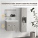 Conjunto de Muebles de Baño Melamina de Madera, Cerámica, Vidrio Gris