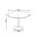 Pack Mesa Redonda de Cristal Templado + 4 Sillas Estilo Nordico 90x90 Transparente