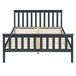 Cama Doble Hellnar de Pino - con Listones Colchón Reposacabezas 188x208 Gris Oscuro